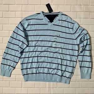 New Men’s Tommy Hilfiger V-Neck Sweater Blue XL